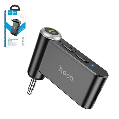 FM трансмітер Hoco E58, чорний, з кнопкою, USB тип C, TRS 3.5 мм, #6931474748768