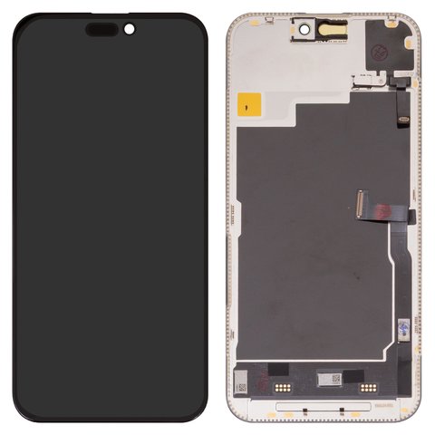 Дисплей для iPhone 15 Pro Max, черный, с рамкой, HC, без ошибки, OLED , DD OLED OEM soft, 120Hz, diagnosable